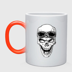 Кружка хамелеон Skull and glasses