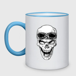 Кружка двухцветная Skull and glasses