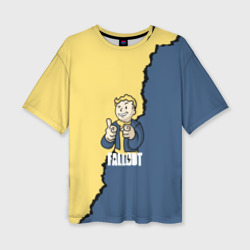 Женская футболка oversize 3D Fallout logo boy