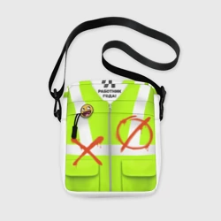 Сумка через плечо 3D Работник года - сигнальный жилет имитация спецодежды с надписью