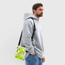 Сумка через плечо 3D Работник года - сигнальный жилет имитация спецодежды с надписью - фото 2