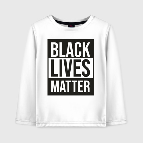 Детский лонгслив хлопок BLACK LIVES MATTER, цвет белый