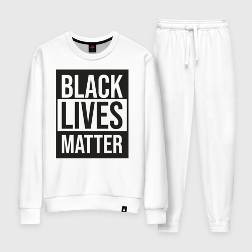 Женский костюм хлопок BLACK LIVES MATTER, цвет белый