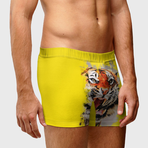 Мужские трусы 3D Оскал тигра, цвет 3D печать - фото 3
