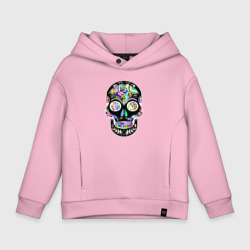 Детское худи Oversize хлопок Flowers - Art skull