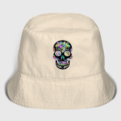 Женская панама хлопок Flowers - Art skull