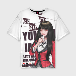 Женская футболка oversize 3D Kakegurui пики в темноте