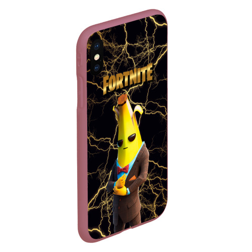 Чехол для iPhone XS Max матовый Peely Fortnite, цвет малиновый - фото 3