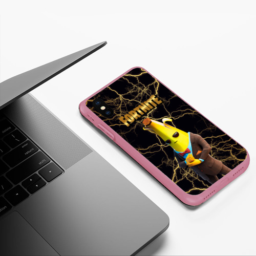 Чехол для iPhone XS Max матовый Peely Fortnite, цвет малиновый - фото 5