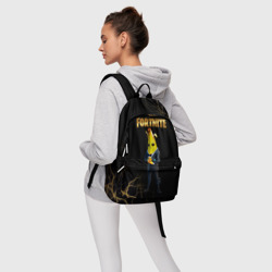 Рюкзак с принтом Peely Fortnite для любого человека, вид спереди №4. Цвет основы: белый