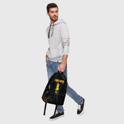 Рюкзак с принтом Peely Fortnite для любого человека, вид спереди №5. Цвет основы: белый