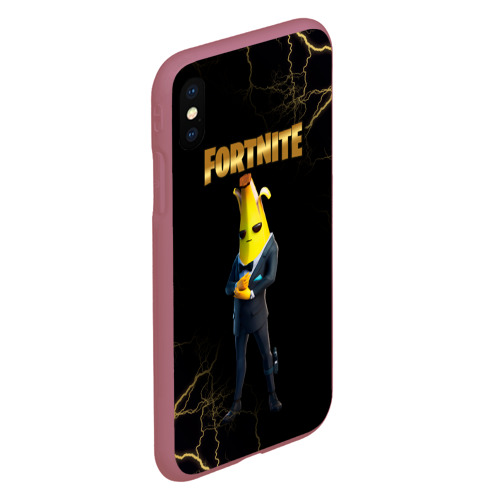 Чехол для iPhone XS Max матовый Peely Fortnite, цвет малиновый - фото 3