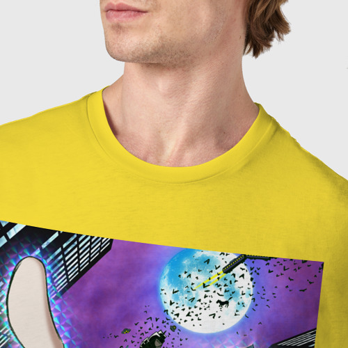 Мужская футболка хлопок МОБ ПСИХО 100, цвет желтый - фото 6