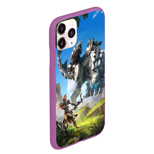 Чехол для iPhone 11 Pro Max матовый Horizon Zero Dawn, цвет фиолетовый - фото 3