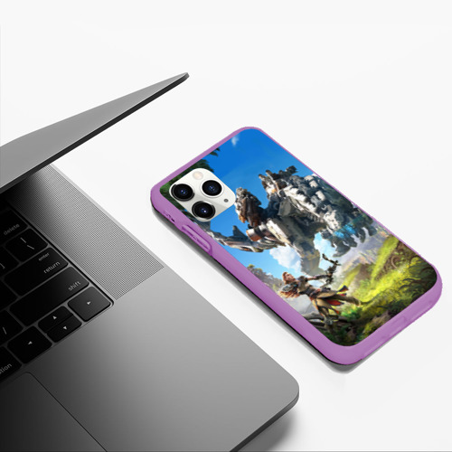 Чехол для iPhone 11 Pro Max матовый Horizon Zero Dawn, цвет фиолетовый - фото 5