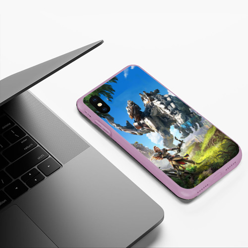 Чехол для iPhone XS Max матовый Horizon Zero Dawn, цвет сиреневый - фото 5