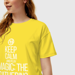 Женская футболка хлопок Oversize Keep calm and play - фото 2