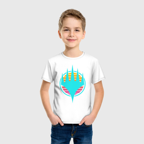 Детская футболка хлопок с принтом Logo 80`s, фото на моделе #1