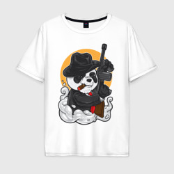 Мужская футболка хлопок Oversize Panda Gangster with tompson