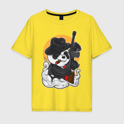 Мужская футболка хлопок Oversize Panda Gangster with tompson