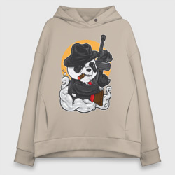 Женское худи Oversize хлопок Panda Gangster with tompson