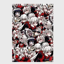 Скетчбук Helltaker girls pattern