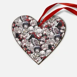 Деревянная игрушка Сердце Helltaker girls pattern