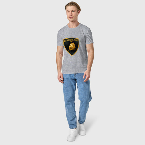 Мужская футболка хлопок Лаборджини, цвет меланж - фото 5