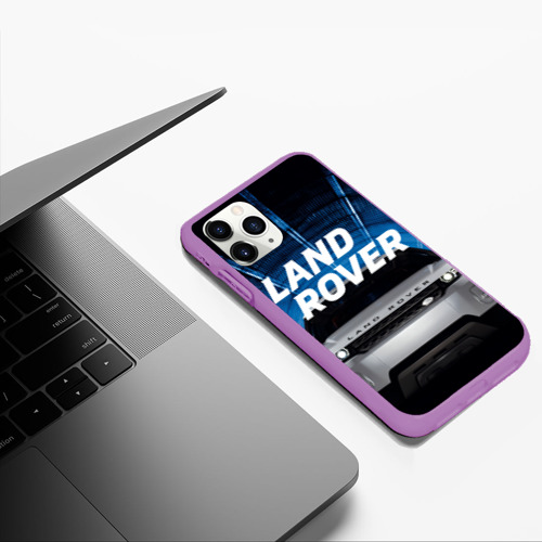 Чехол для iPhone 11 Pro Max матовый Land Rover, цвет фиолетовый - фото 5