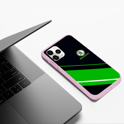 Чехол для iPhone 11 Pro Max матовый Skoda, цвет розовый - фото 5