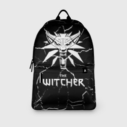 Рюкзак с принтом The Witcher для любого человека, вид спереди №3. Цвет основы: белый