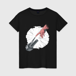 Женская футболка хлопок Сотворение Адама - Мотоцикл