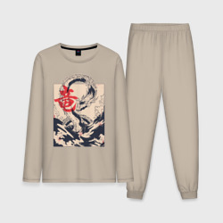 Морской дракон – Мужская пижама с лонгсливом хлопок с принтом купить
