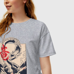 Женская футболка хлопок Oversize Морской дракон - фото 2