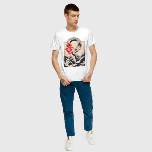 Мужская футболка хлопок Морской дракон, цвет белый - фото 5