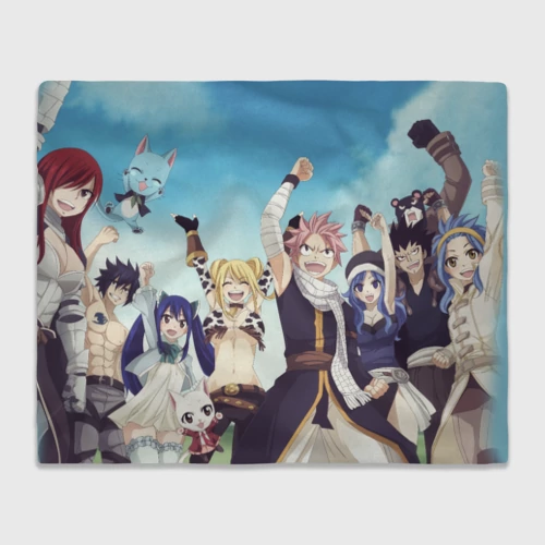 Плед 3D с принтом Все песонажи Хвост Феи, вид спереди #2