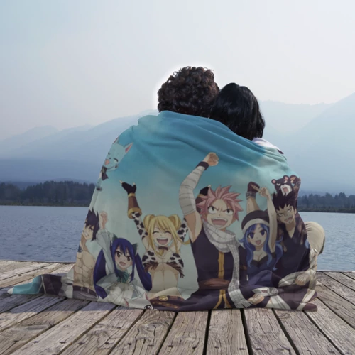 Плед 3D с принтом Все песонажи Хвост Феи, вид сбоку #3