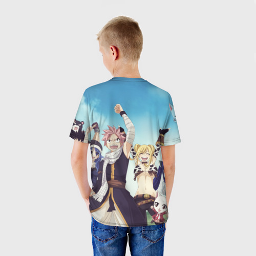 Детская футболка 3D с принтом FAIRY TAIL | ХВОСТ ФЕИ, вид сзади #2