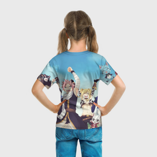 Детская футболка 3D с принтом FAIRY TAIL | ХВОСТ ФЕИ, вид сзади #2
