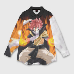 Мужская рубашка oversize 3D Fairy Tail воинственный Нацу