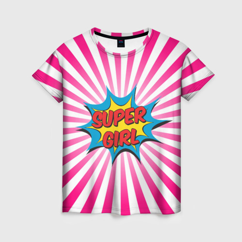 Женская футболка 3D с принтом Super Girl, вид спереди #2