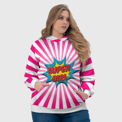 Женская толстовка 3D Super Girl, цвет 3D печать - фото 6