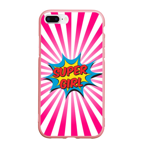 Чехол для iPhone 7Plus/8 Plus матовый Super Girl, цвет баблгам