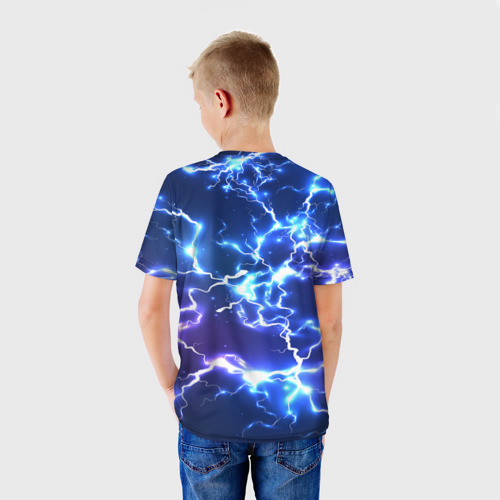 Детская футболка 3D Светящиеся молнии neon flash, цвет 3D печать - фото 4