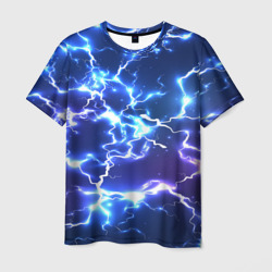 Мужская футболка 3D Светящиеся молнии neon flash