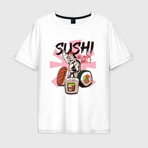 Мужская футболка хлопок Oversize Черный пояс по суши