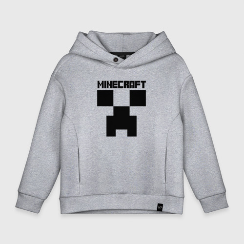 Детское худи Oversize хлопок Minecraft Creeper, цвет меланж