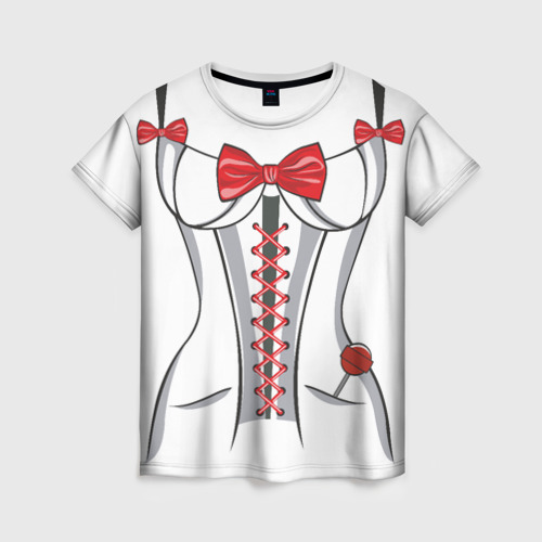 Женская футболка 3D Корсет невесты (парная) , цвет 3D печать