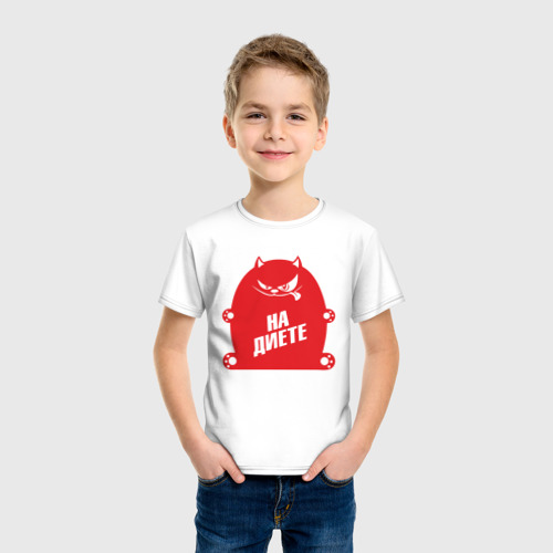 Детская футболка хлопок Худой, цвет белый - фото 3