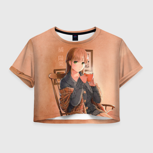 Женская футболка Crop-top 3D Hina, цвет 3D печать